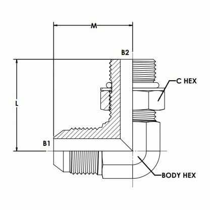 10MJ-16MAORB 90° Elbow Forged
