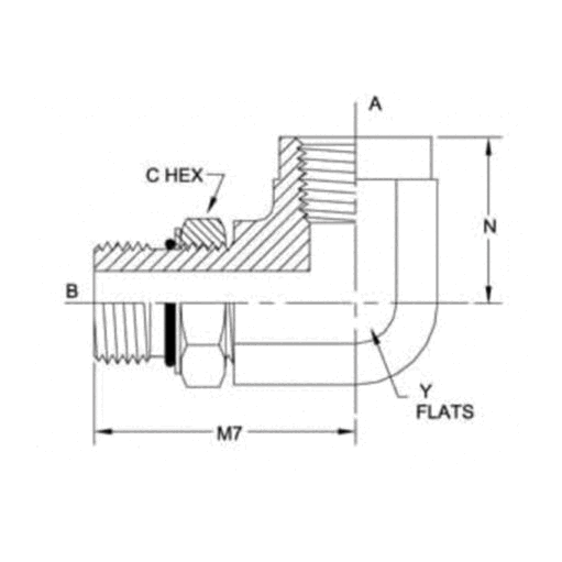 16MAORB-16FP 90° Elbow Forged