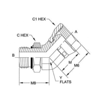 12MAORB-12FPS 45° Elbow Forged