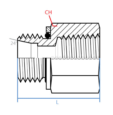 MALE DIN SEALED X FEMALE NPT