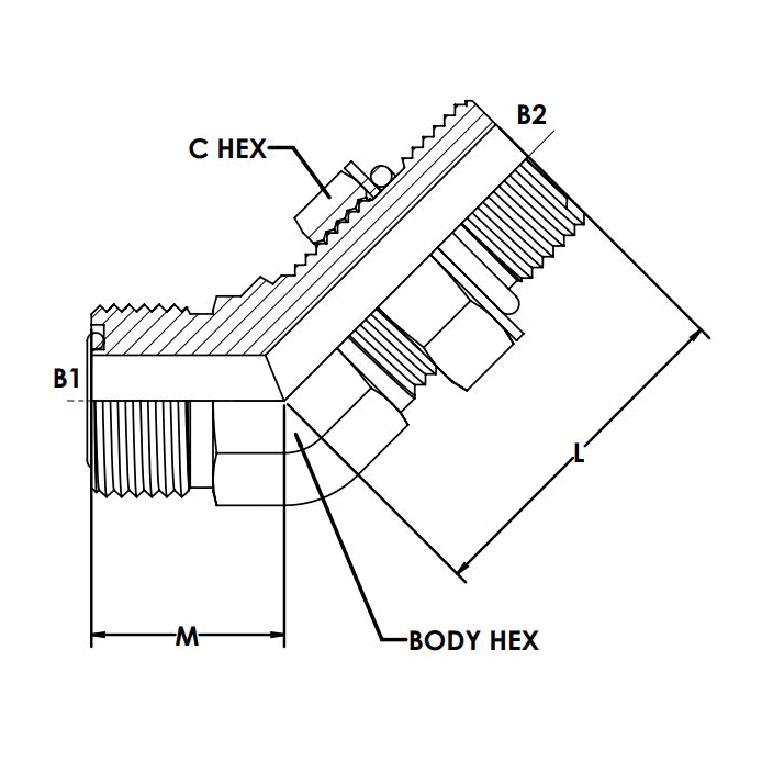 04MFS-06MAORB 45° Elbow Forged