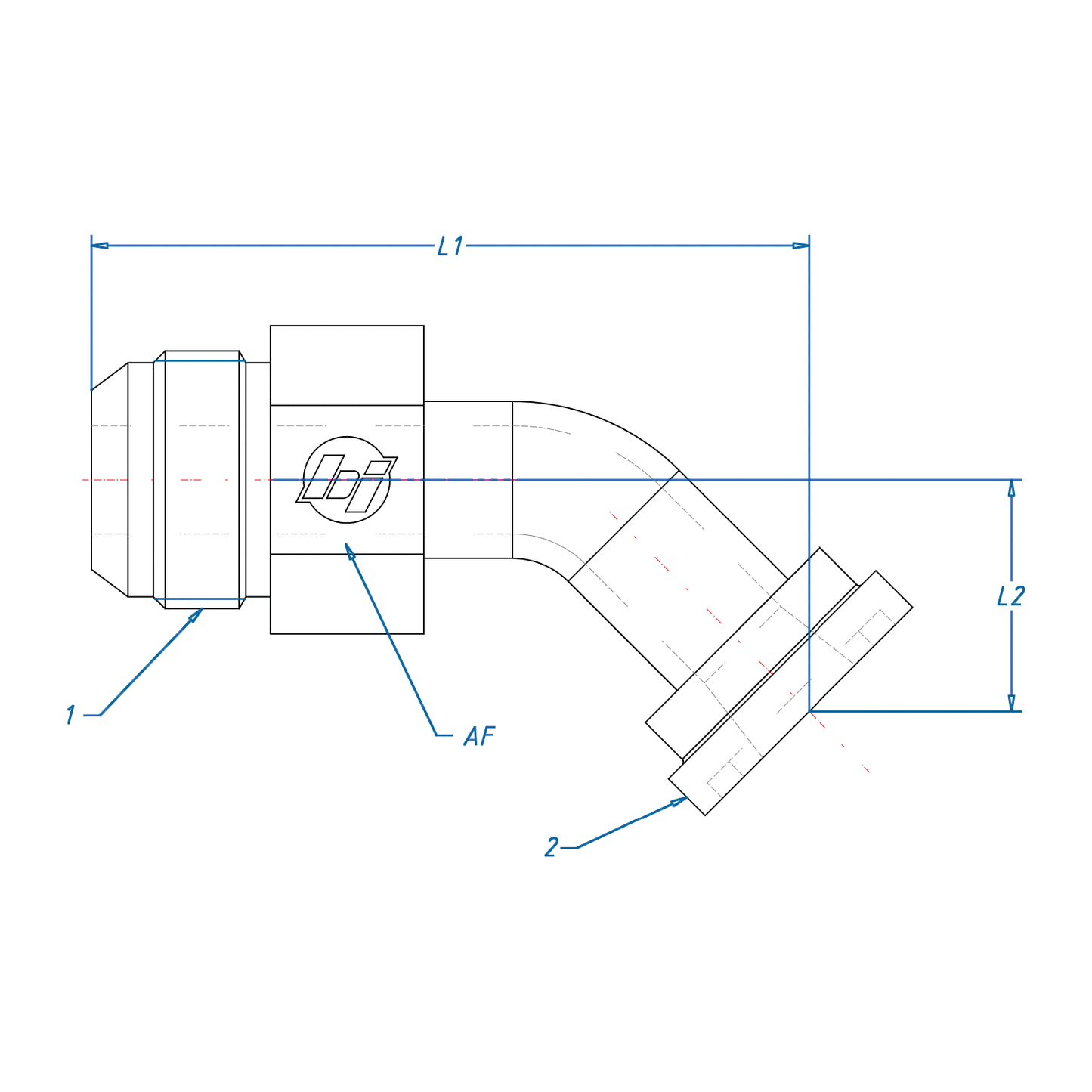 08MJ-12Flange 45° Elbow Code ...