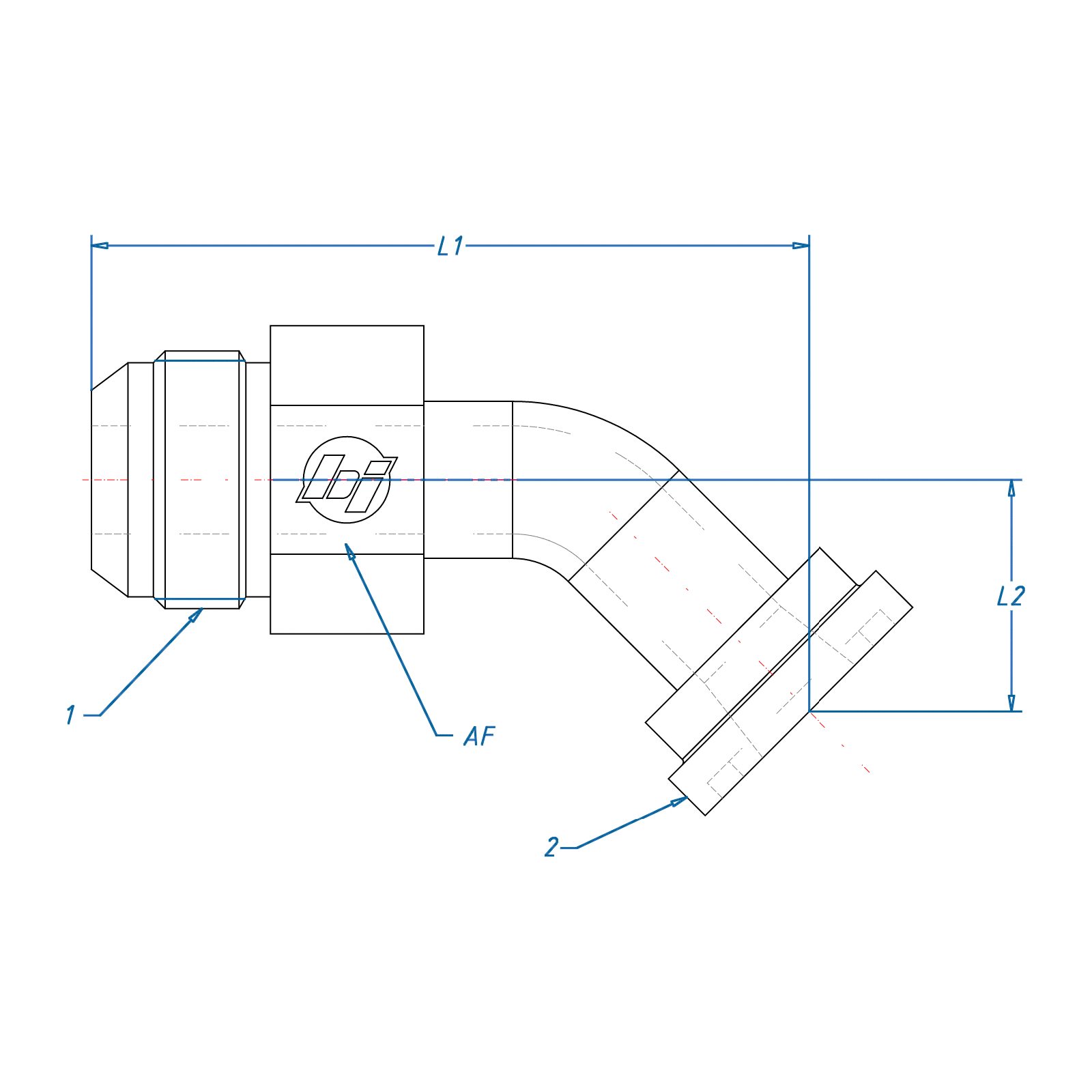 08MJ-12Flange 45° Elbow Code ...