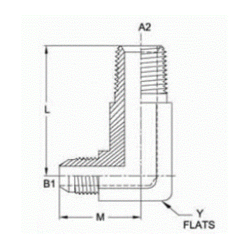 06MJ-04MP 90° Elbow Long Frg 1.58 L Dim