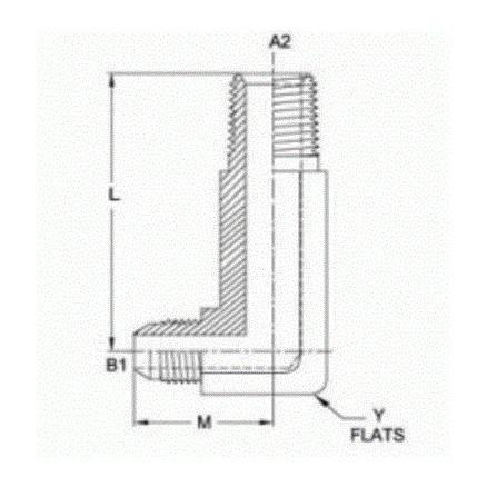 04MJ-02MP 90° Elbow X-Long Frg 1.56 L Dim