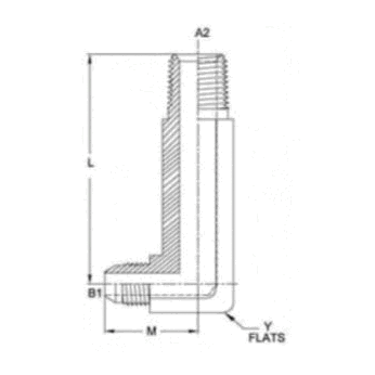 04MJ-02MP 90° Elbow XXLong Frg 2.31 L Dim