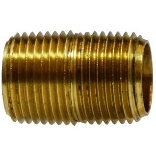 1/4 X CLOSE YELLOW BRASS NIPP...