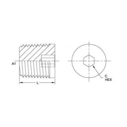 08 NPTF Hollow Hex Pipe Plug