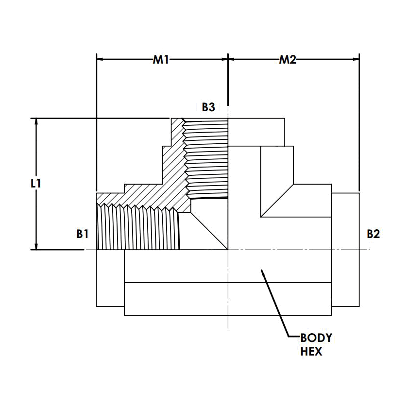 16FP-16FP-16FP Tee Forged