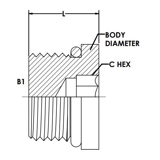 02MORB Hollow Hex Plug