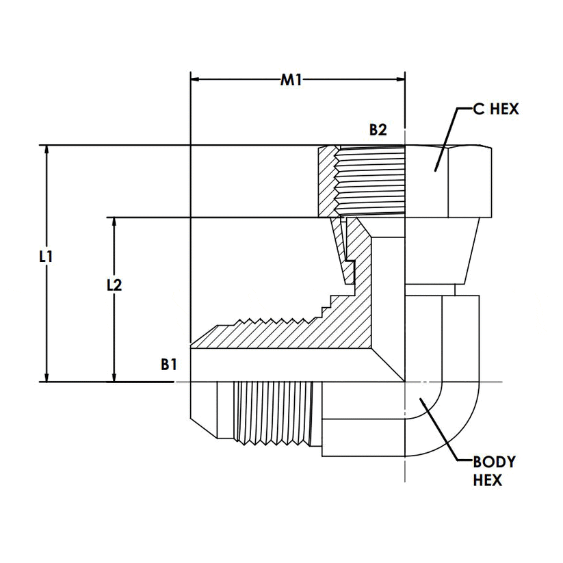 65000406FG (04MJ06FJS 90° Elbow Allied Hose & Belting