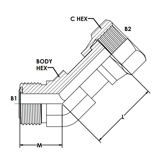 08MFS-08FFSS 45° Elbow Forged