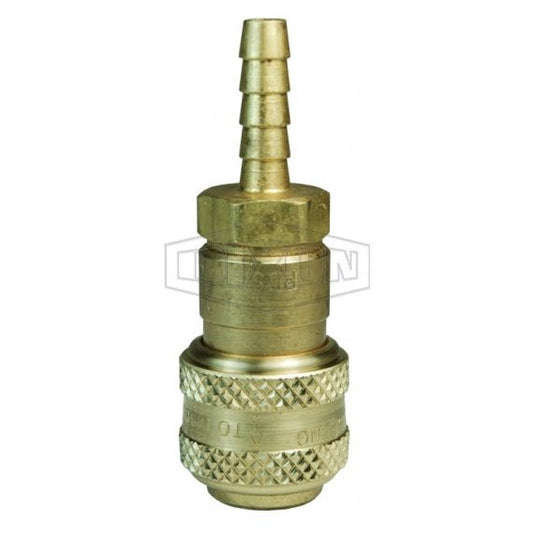 1/4 IND COUP, 3/8 BARB BRASS